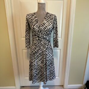 White House Black Market Black and White Women's Dress